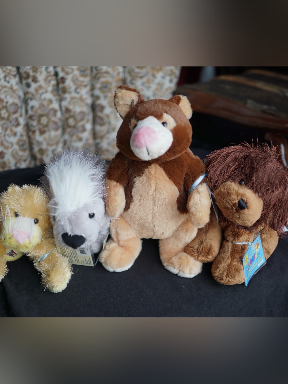 Four GANZ Webkinz NEW with codes and tags. Dog, porcupine, lioness & kangaroo